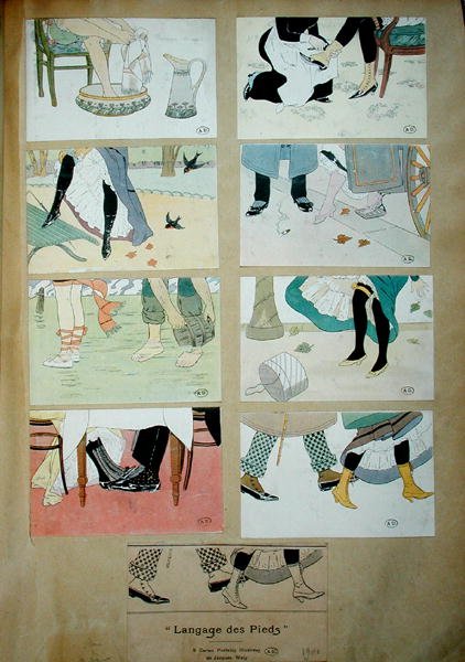 「足の言葉」を描いたはがき 作： ジャック・ウェリー