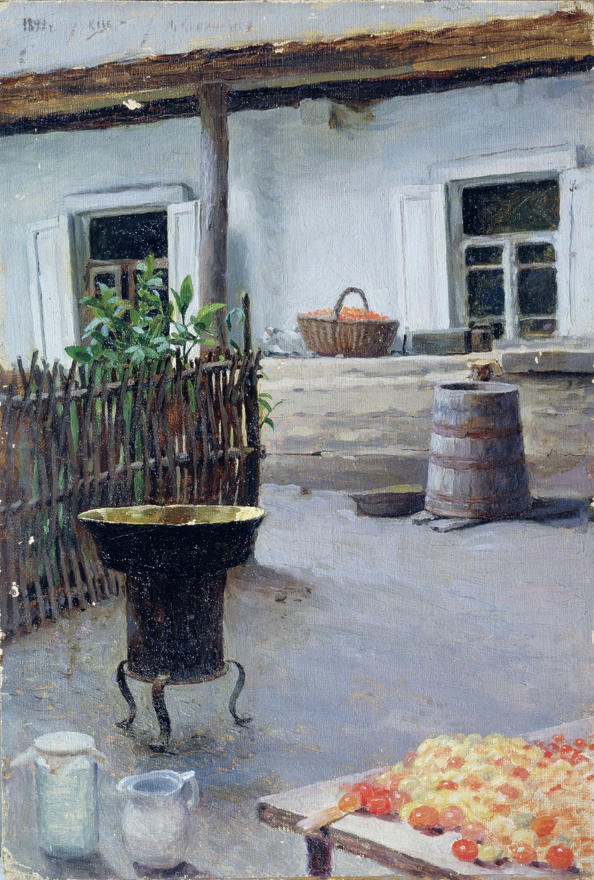 ジャムの調理、1892 年 作： Jakov Jakovlevich Kalinichenko