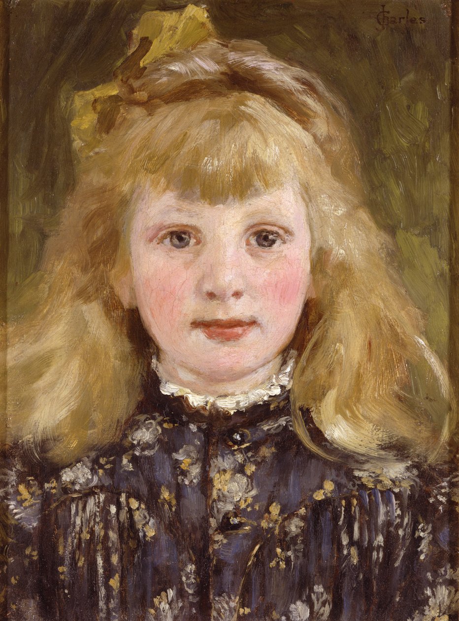 若い女の子の肖像画 作： ジェームズ・チャールズ