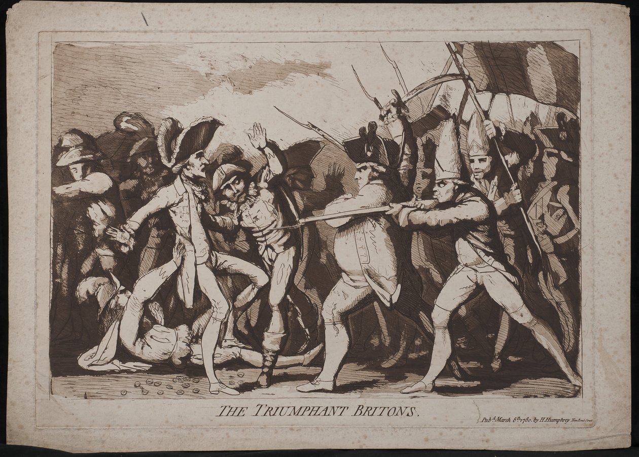 Triumphant Britons、1780 作： ジェームズ・ギルレイ