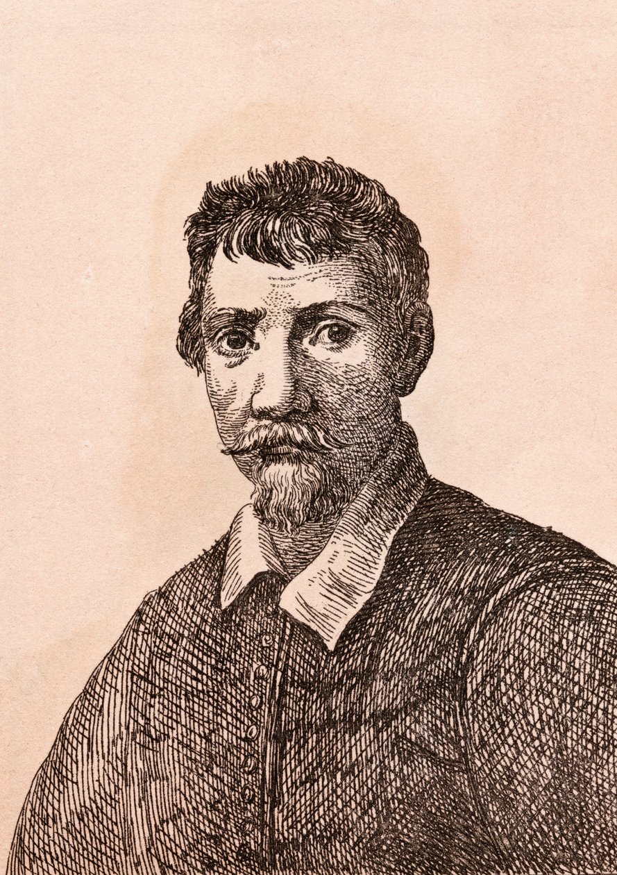 Annibale Carracci、1817年に発行された「Authentic Originalsの有名な画家の肖像75枚」のイラスト、ロンドン 作： ジェームズ・ガーティン