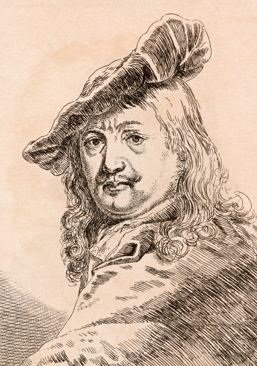 1817年にロンドンで出版された「元のオリジナルからの有名な画家の75の肖像画」からのイラスト、ジェラルド・ドゥ 作： ジェームズ・ガーティン