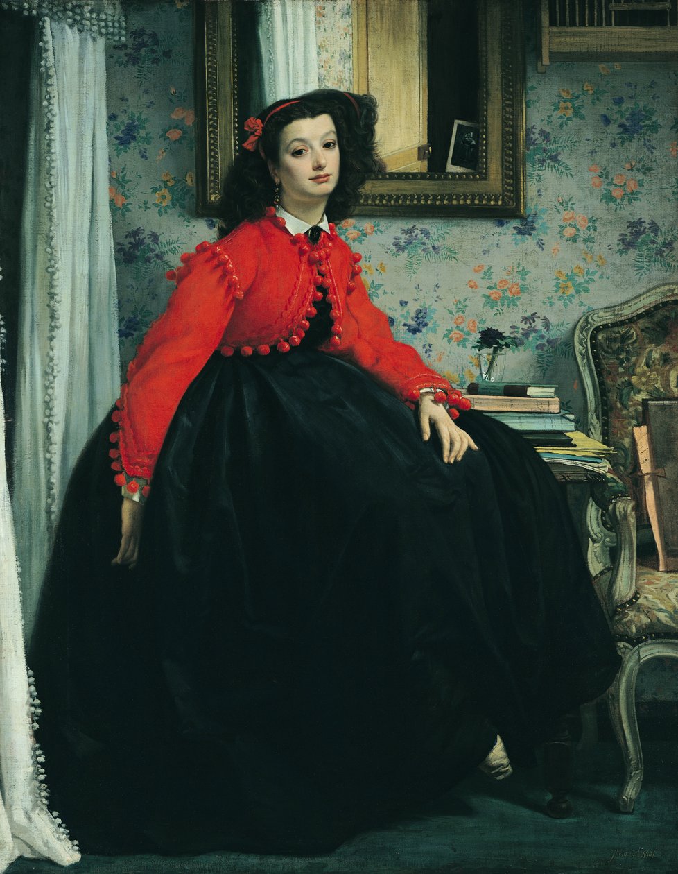 ムレの肖像。 LL（赤いジャケットの若い女性）1864 作： ジェームズ・ジャック・ジョセフ・ティソ