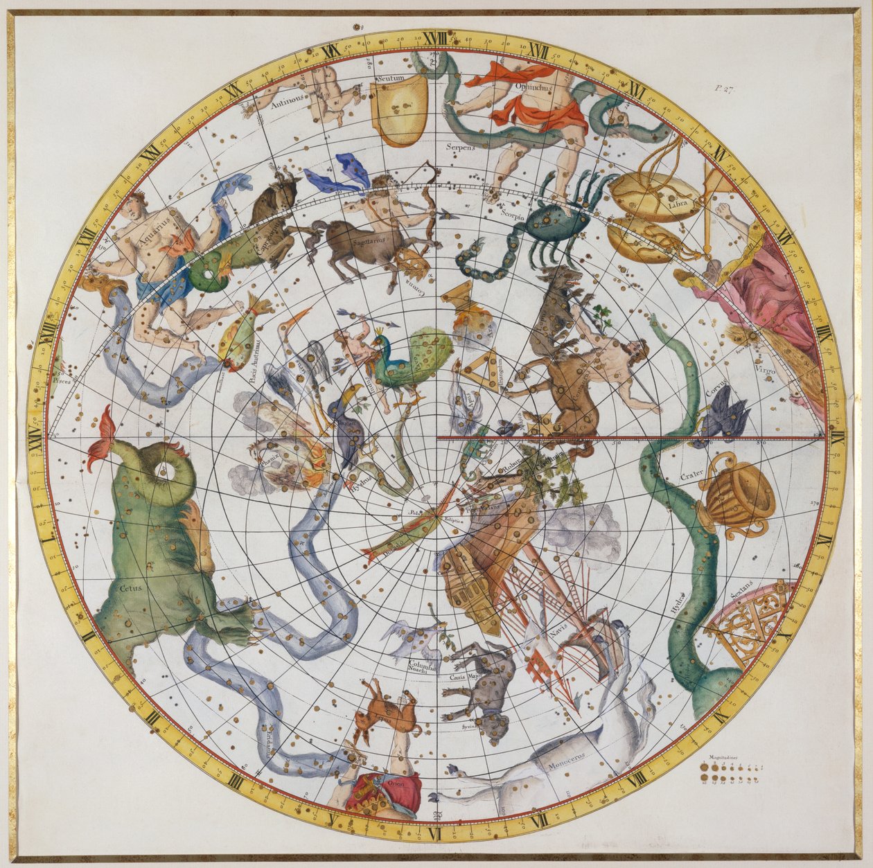 ジョン・フラムスティード（1646-1719）による &39;Atlas Coelestis&39;のプレート27、パブ。 1729年（手描きの彫刻） 作： ジェームス・ソーンヒル