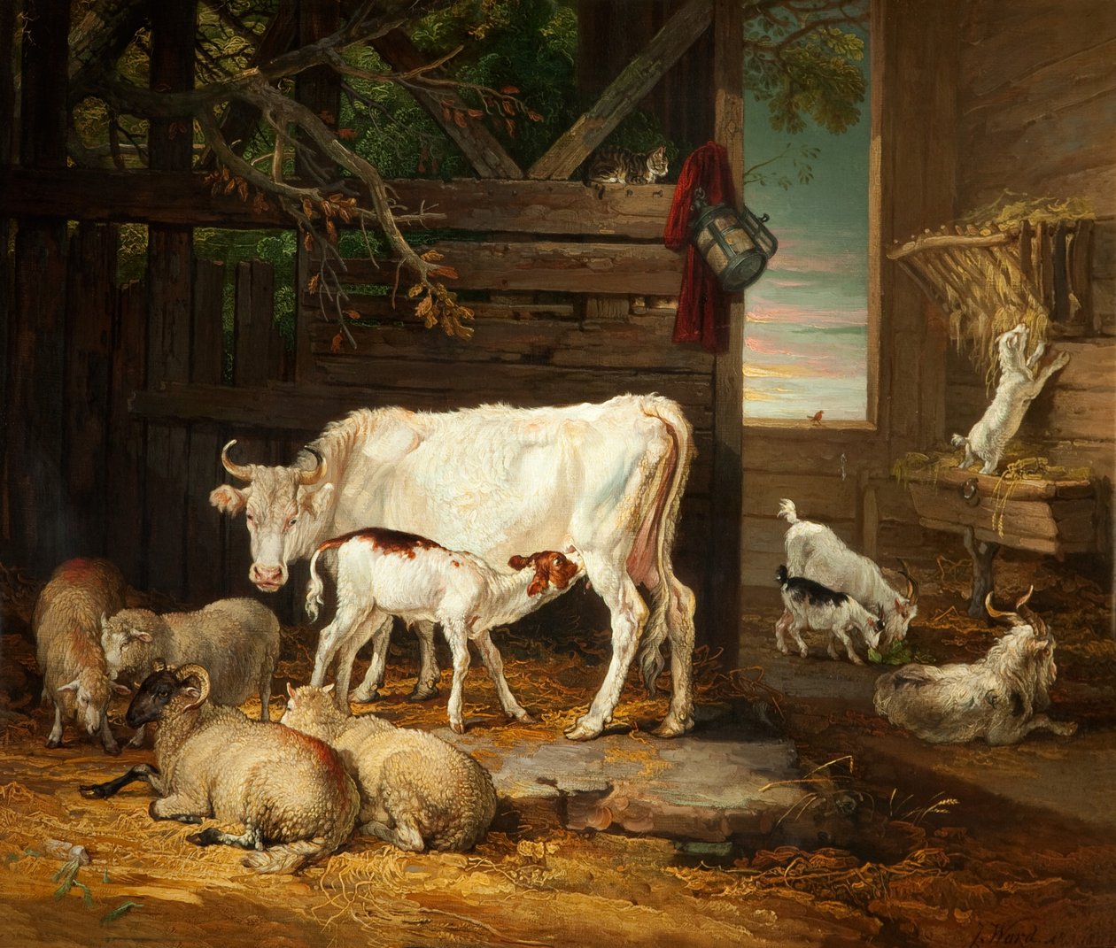 馬小屋の内部、1810 作： ジェームズワード