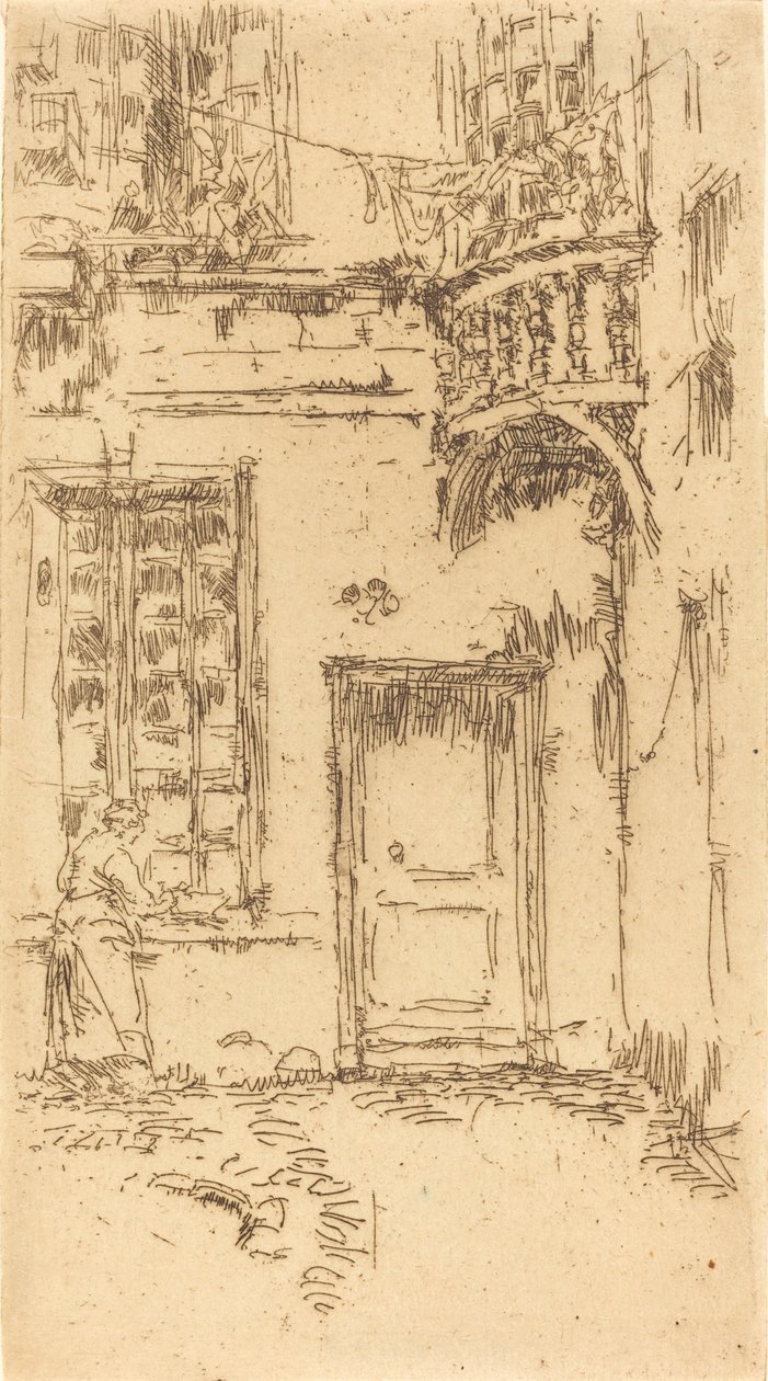 中庭、Rue P.L. クーリエ、1888年。 作： ジェームズ・アボット・マクニール・ウィスラー