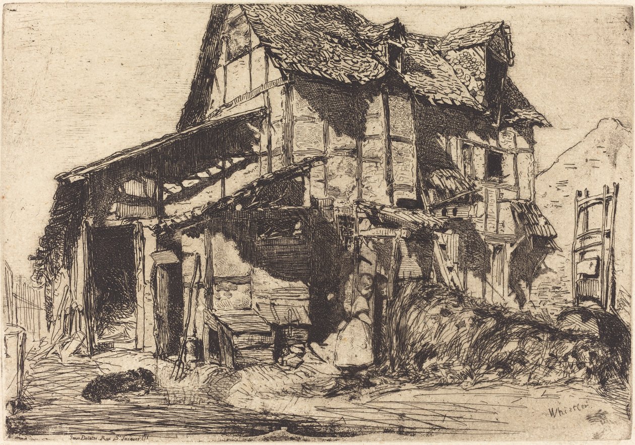1858年の「安全でない長屋」。 作： ジェームズ・アボット・マクニール・ウィスラー
