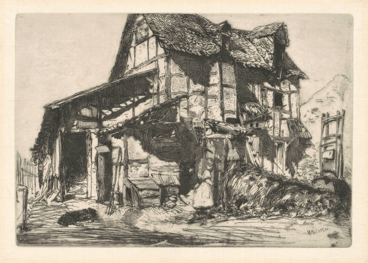 1858年の「安全でない長屋」。 作： ジェームズ・アボット・マクニール・ウィスラー
