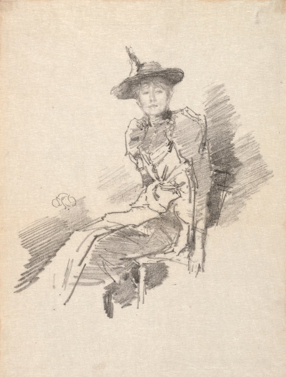 翼のある帽子、1890年。 作： ジェームズ・アボット・マクニール・ウィスラー