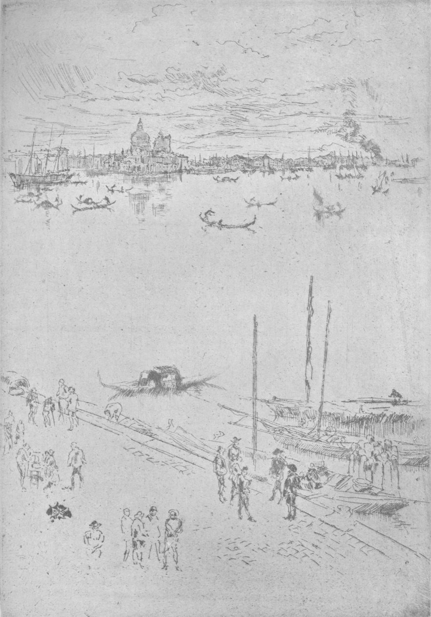 直立したヴェネツィア、1880年、1904年 作： ジェームズ・アボット・マクニール・ウィスラー