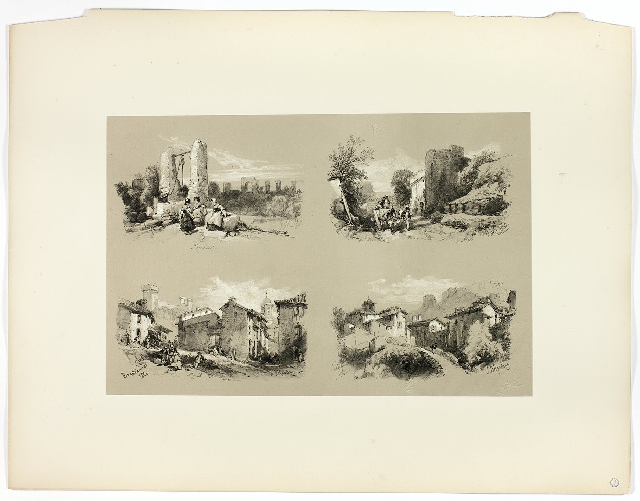 Frejus、Beaucaire、Chateau、Picturesque Selectionsより 作： ジェームズ・ダフィールド・ハーディング
