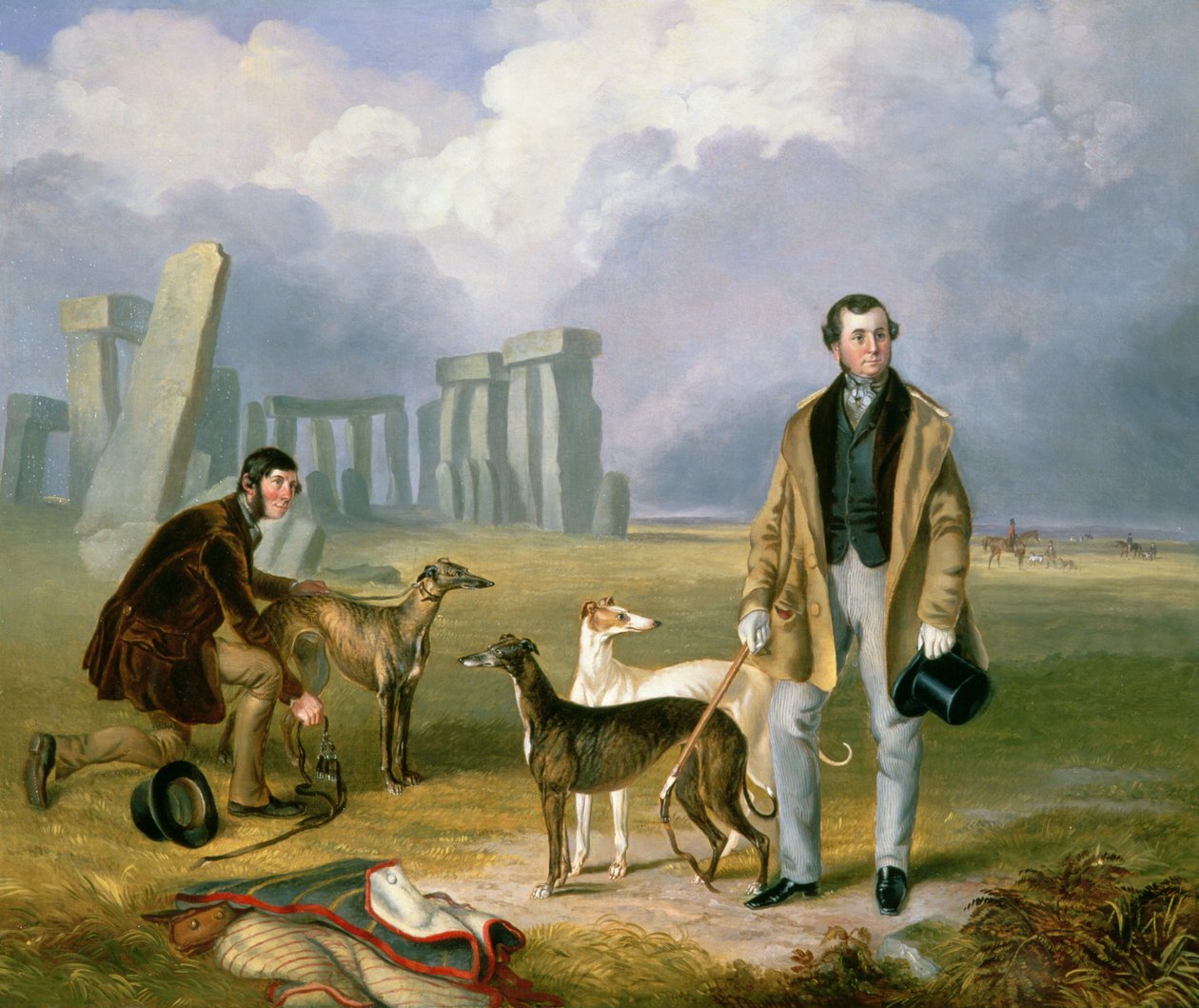 グレイハウンドとチャールズランデル、1849年 作： ジェームズ・フルウィット・マルロック