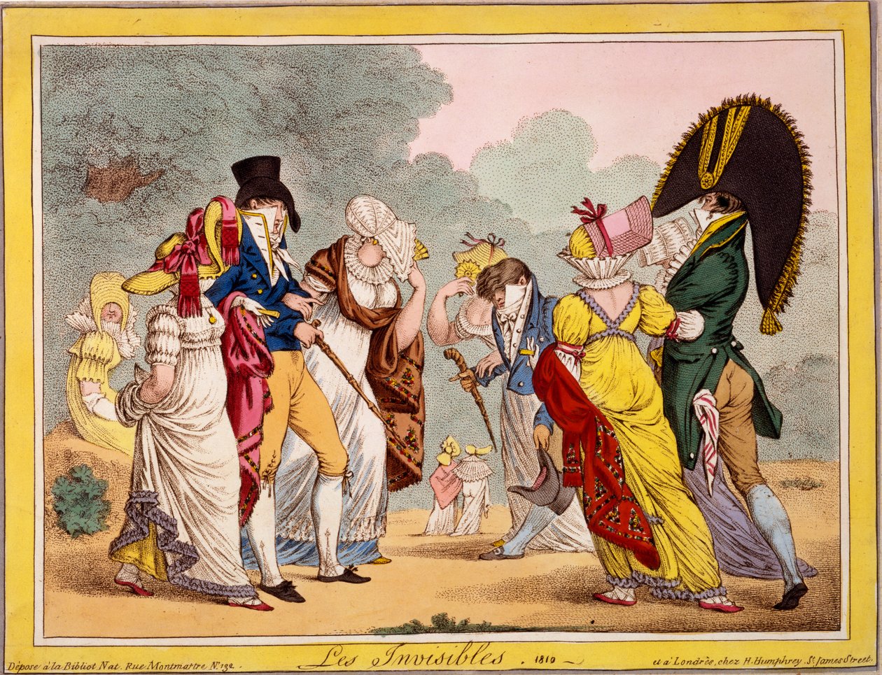 レインビジブル、1810年（手塗りの彫刻） 作： ジェームズ・ギルレイ