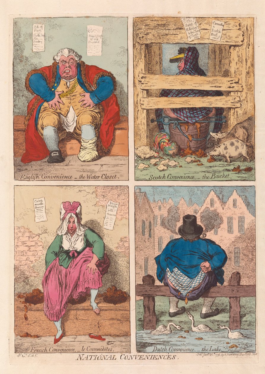 ナショナル・コンビニエンス、パブ。1796年（手彩色のエングレービング 作： ジェームズ・ギルレイ