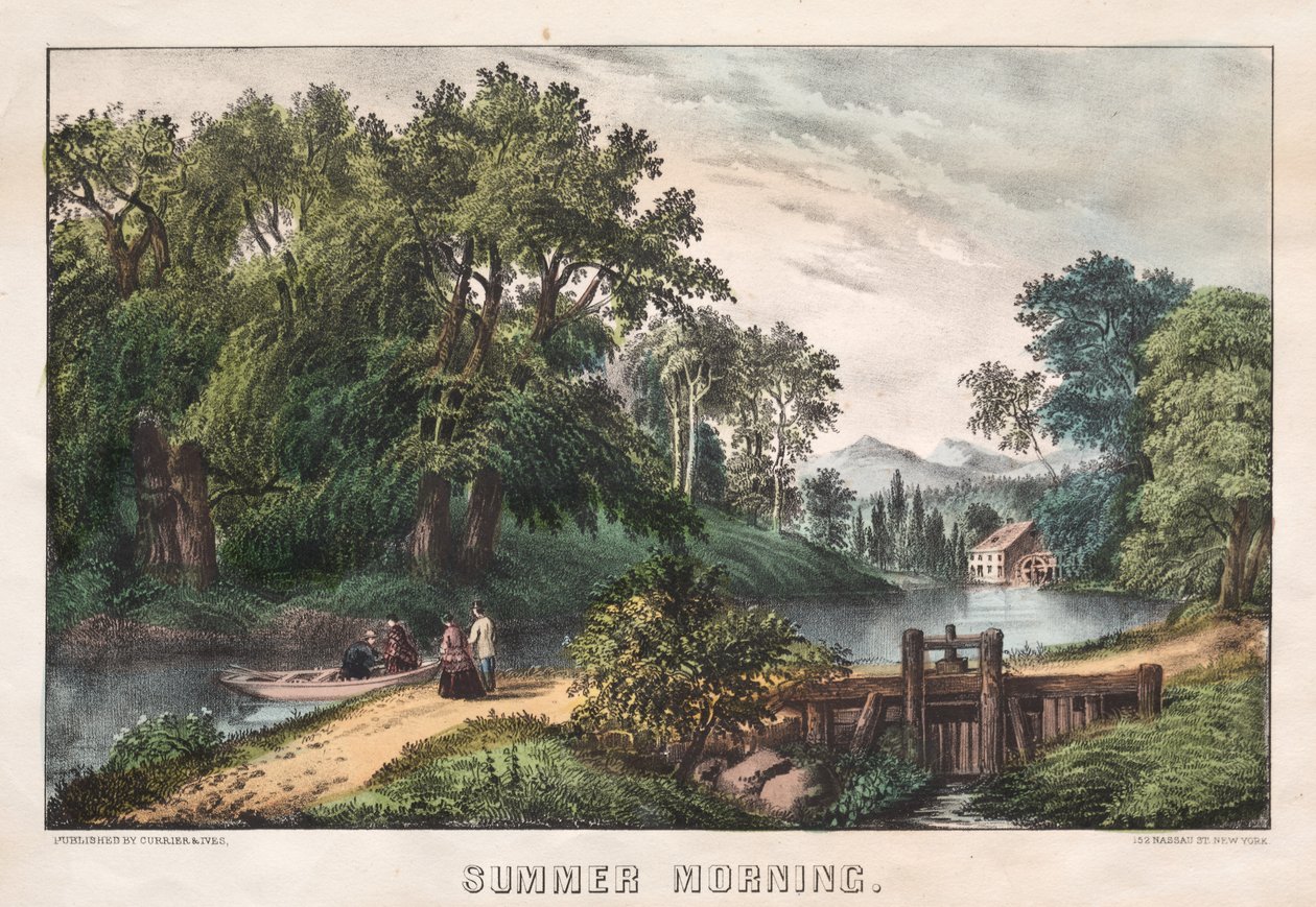 夏の朝、c。 1838-72。 作： ジェームズ・メリット・アイヴス