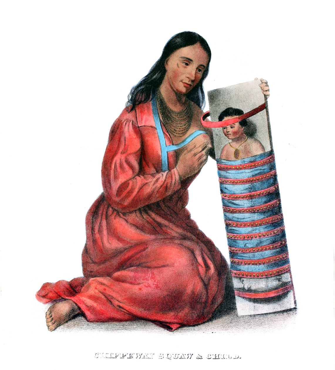 Chippeway（Ojibwe）の女性と子供 作： ジェームズオットールイス