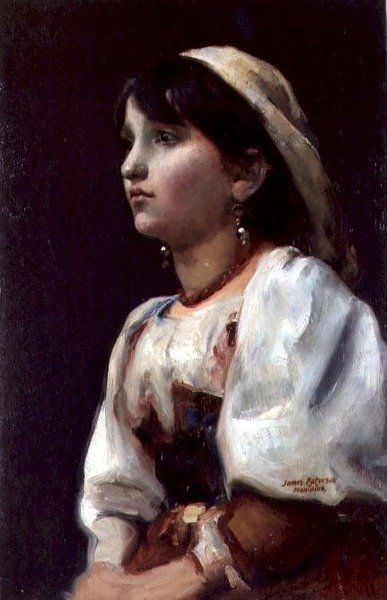 イタリアの少女」1890年頃（油彩・キャンバス） 作： ジェームズ・パターソン
