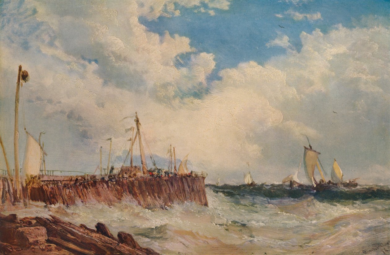 オランダの海岸で、1876年、1938年 作： ジェームズ・ウェッブ
