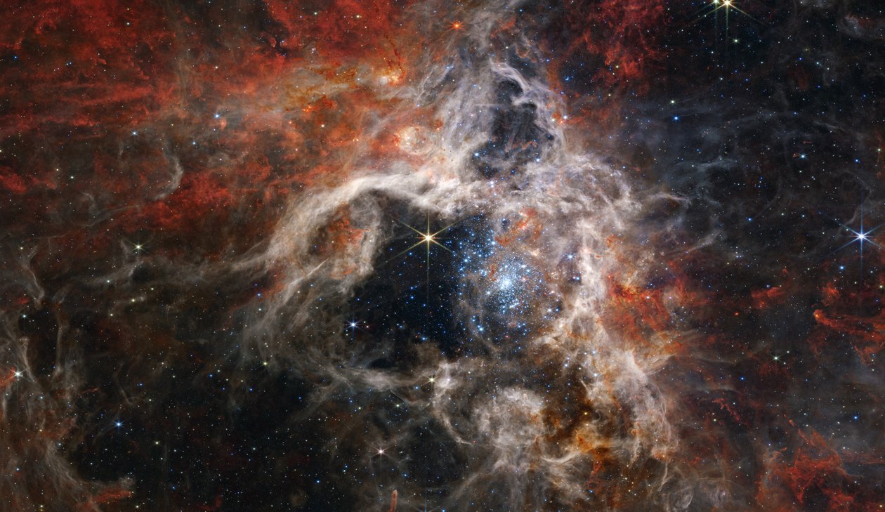 宇宙のタランチュラ 作： ジェイムズウェッブ宇宙望遠鏡（NASA）