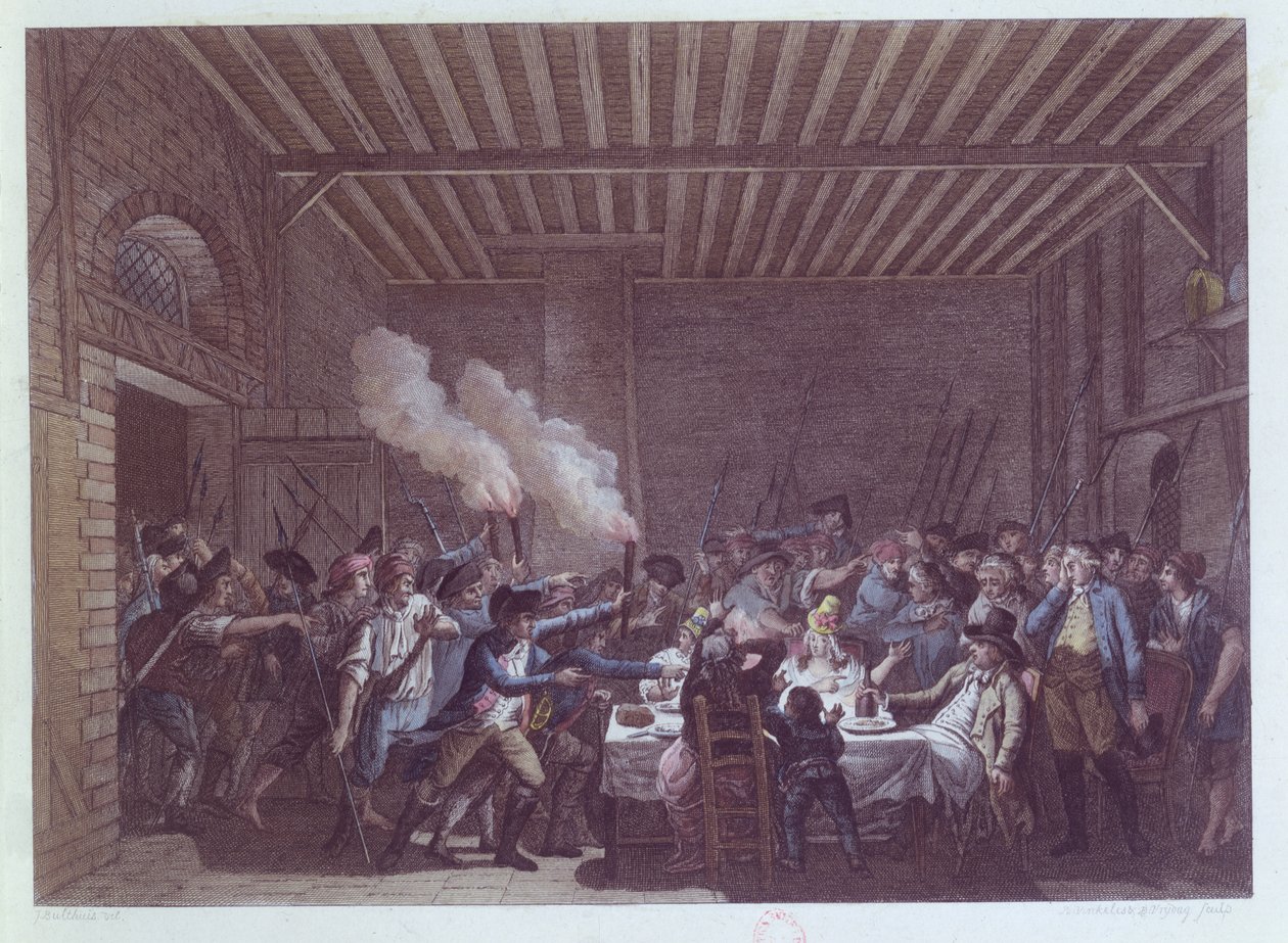 1791年6月22日、ヴァレンヌでのルイ16世の逮捕（1754-93） 作： ヤン・ブルトゥイス
