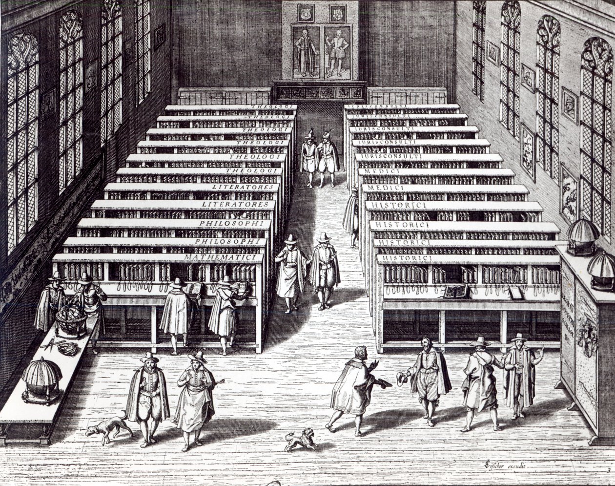 ライデン大学図書館、1610（bw写真） 作： ヤン・コルネリス・ウダヌス