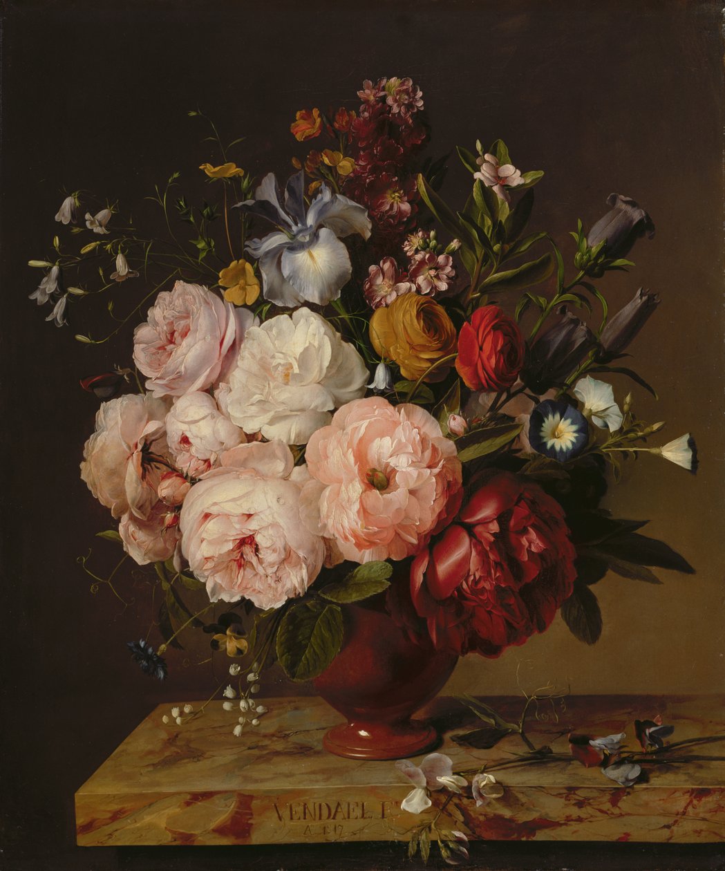 棚の上の花瓶、1817 作： Jan Frans van Dael