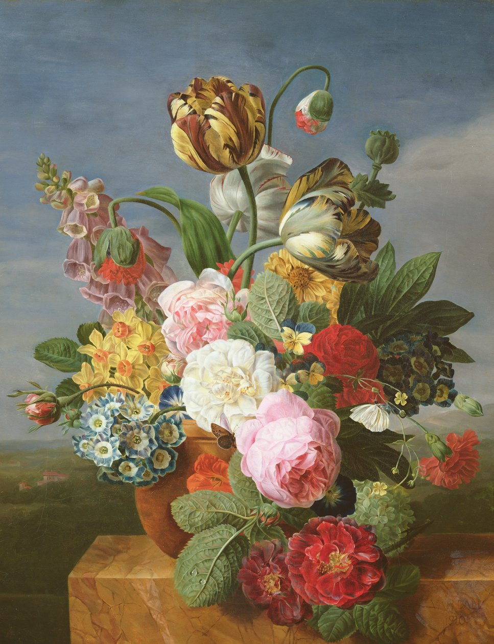 花瓶に花の花束 作： Jan Frans van Dael