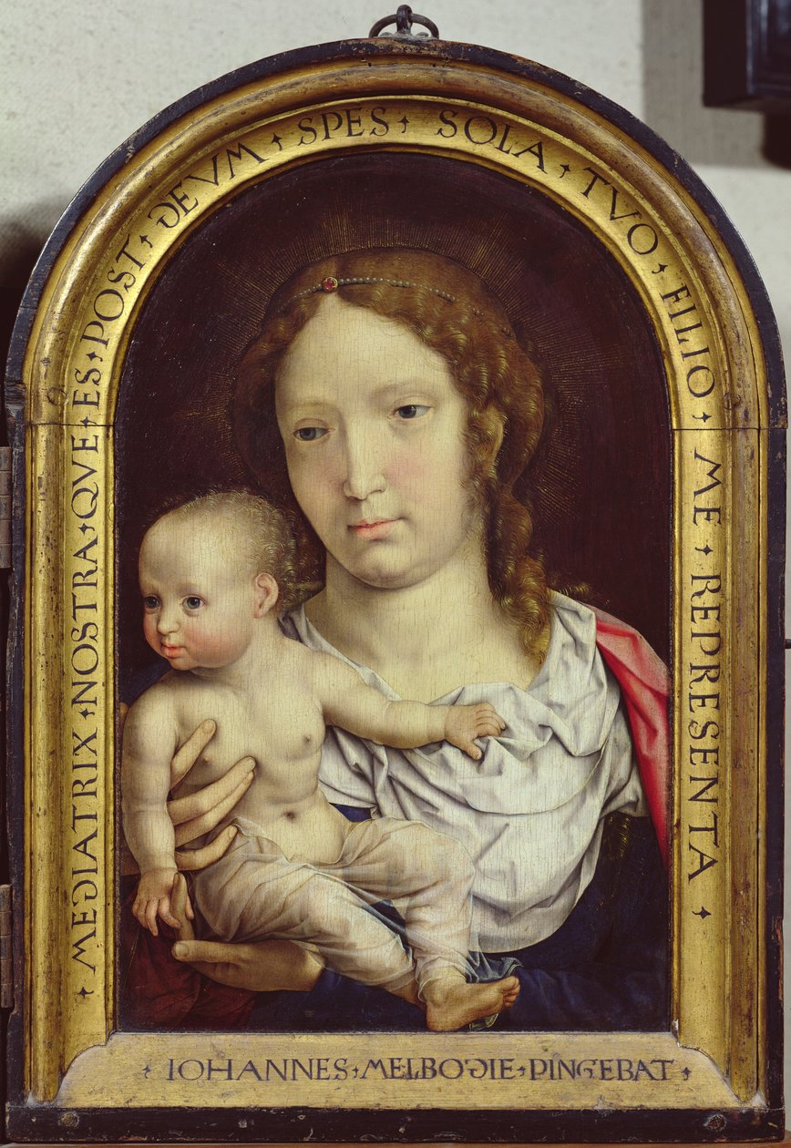 Carondelet Diptych：聖母子を描いた右側のパネル、1517年（97189と210362も参照） 作： ヤン・ゴサート