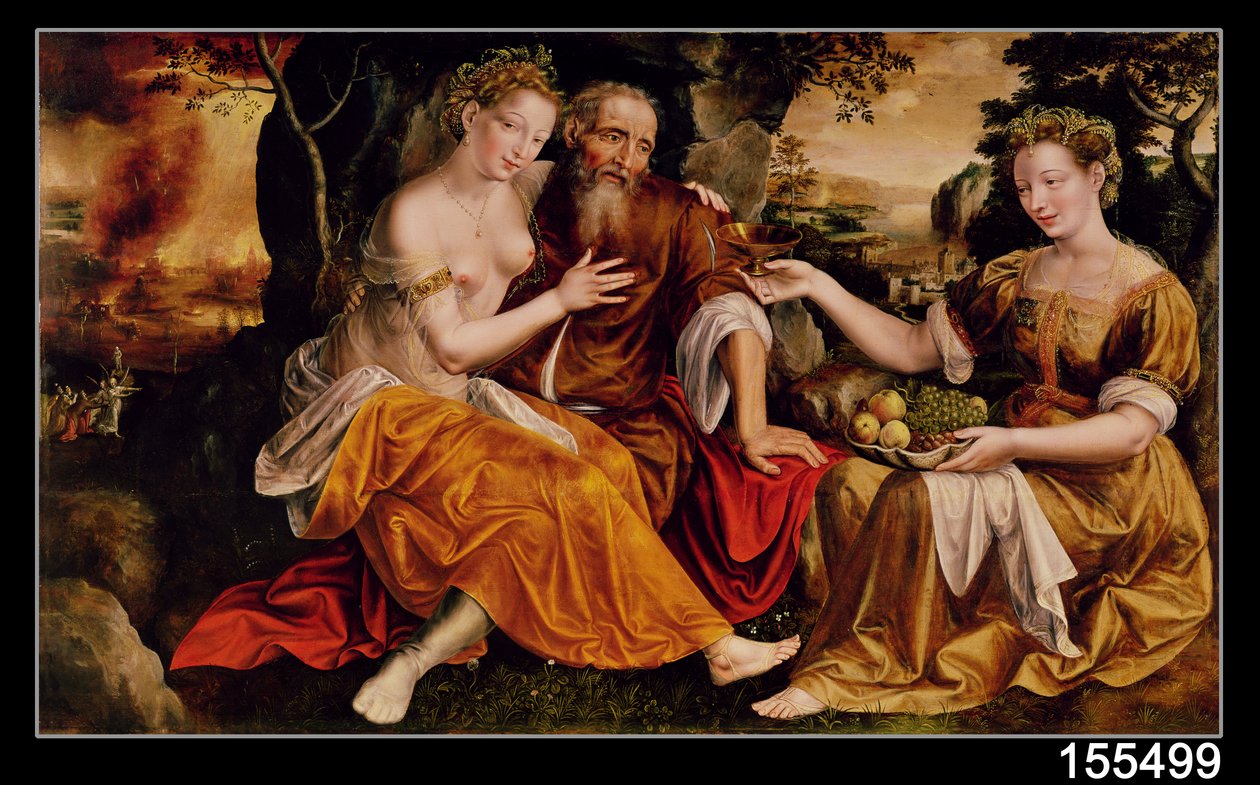 ロトと彼の娘、1565年頃 作： Jan MassysまたはMetsys