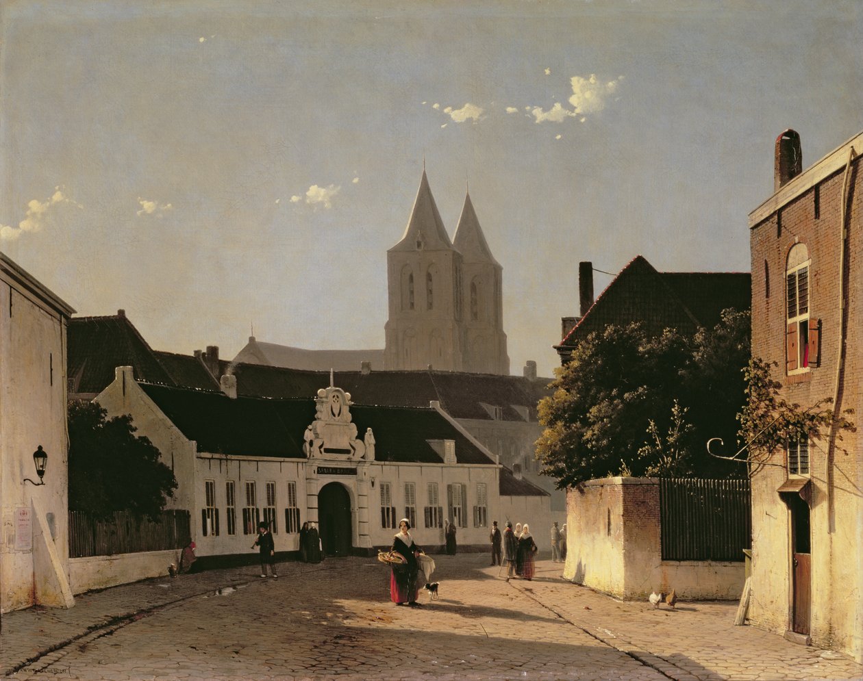 アーネムの眺め、1851年 作： Jan Hendrik Weissenbruch