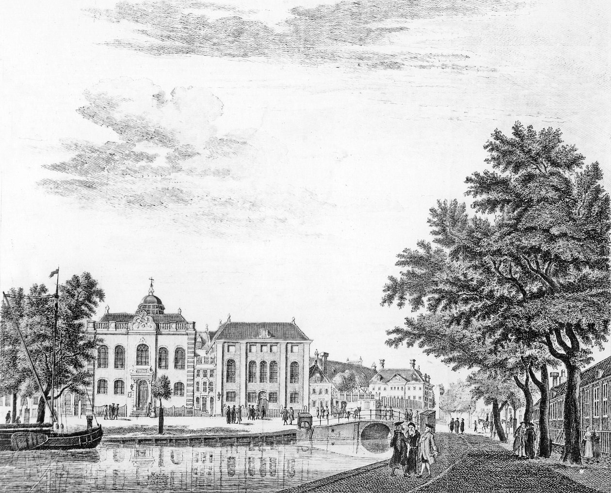1765年にオランダのアムステルダムでドイツ人ユダヤ人の2つの大きなシナゴーグ 作： ヤン・デ・ベイジャー