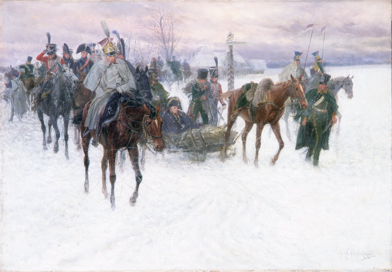 モスクワから撤退したナポレオンの軍隊、1888年から89年 作： ヤン・ファン・チェルミンスキー