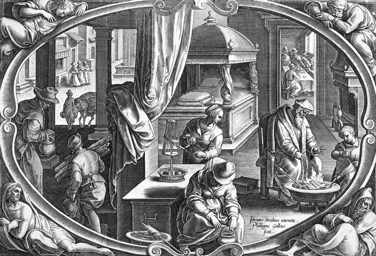 フィリップゴールによって刻まれた冬、1580年頃 作： ヤン・ファン・デル・ストレイト