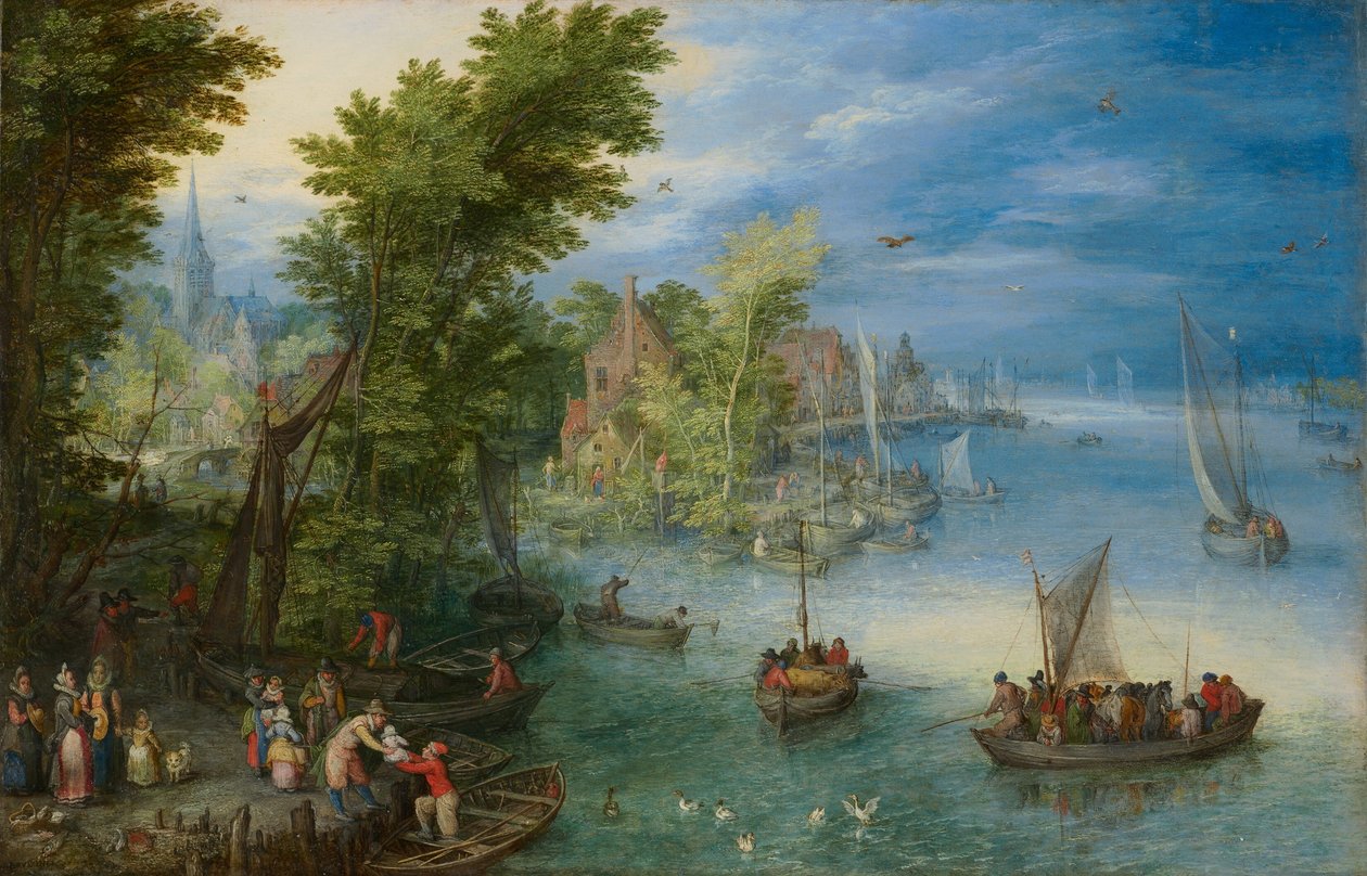 川の風景」1607年 作： ヤン・ブリューゲル長老