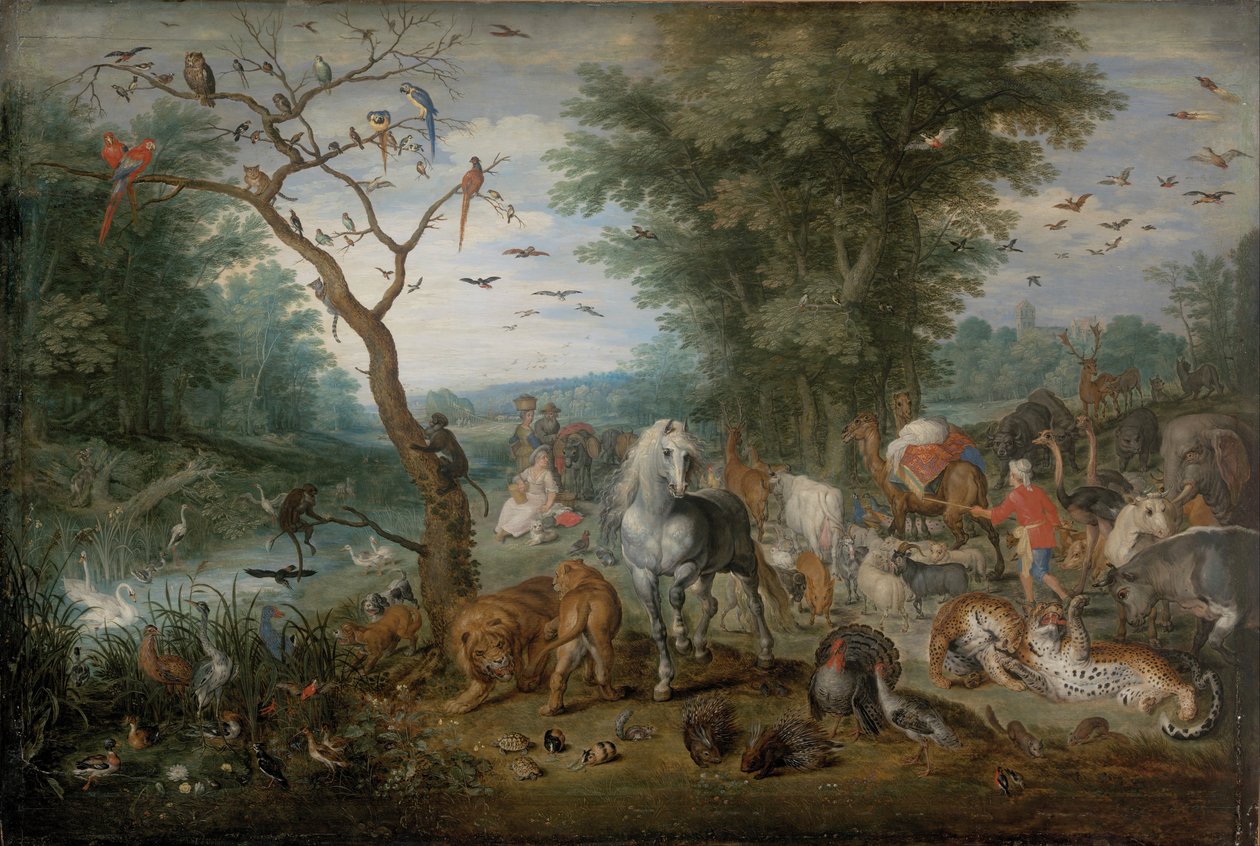 動物のいる楽園の風景 作： Jan Brueghel the Younger