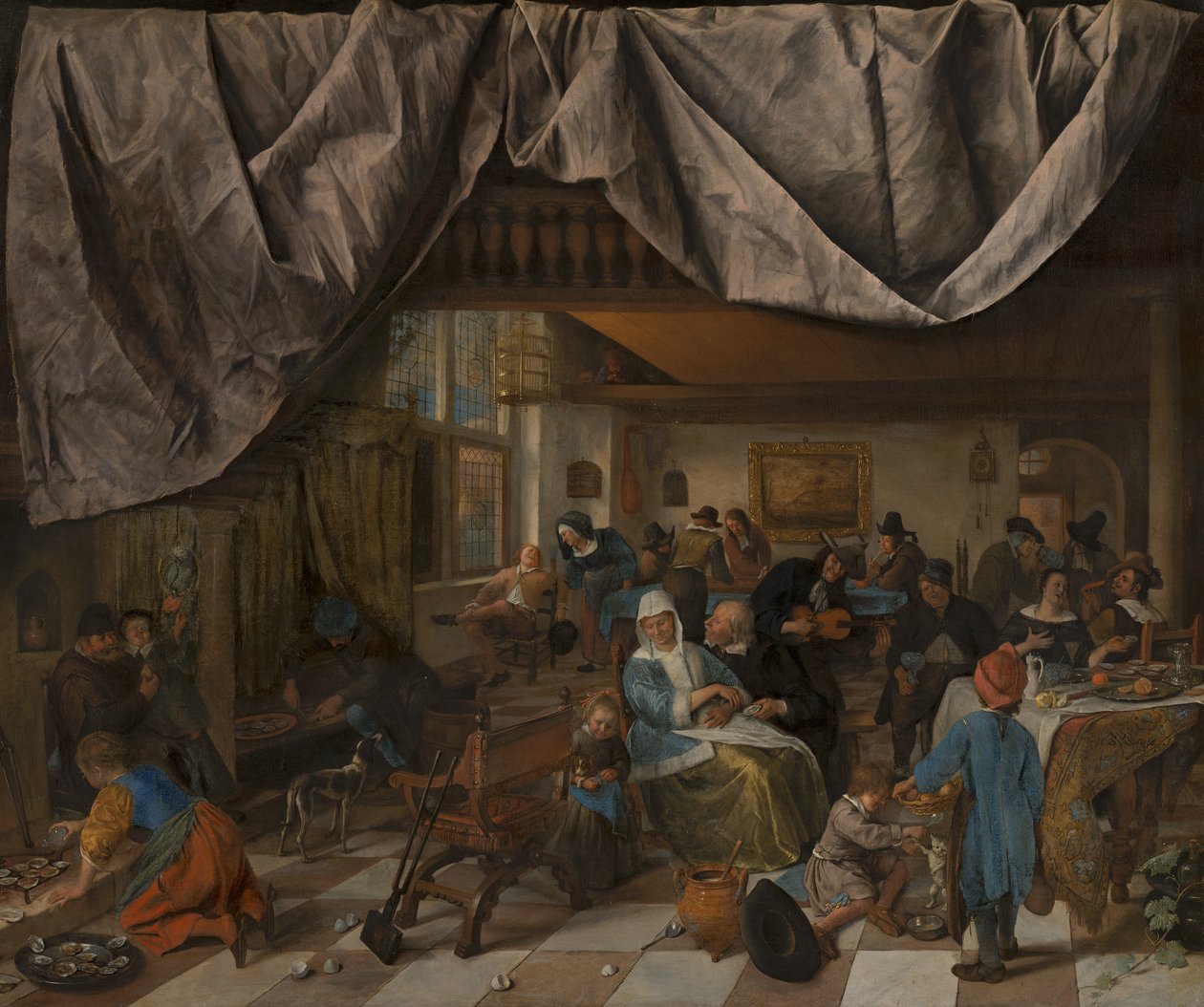 人の生活c。 1665年 作： ヤン・ハビックス。スティーン