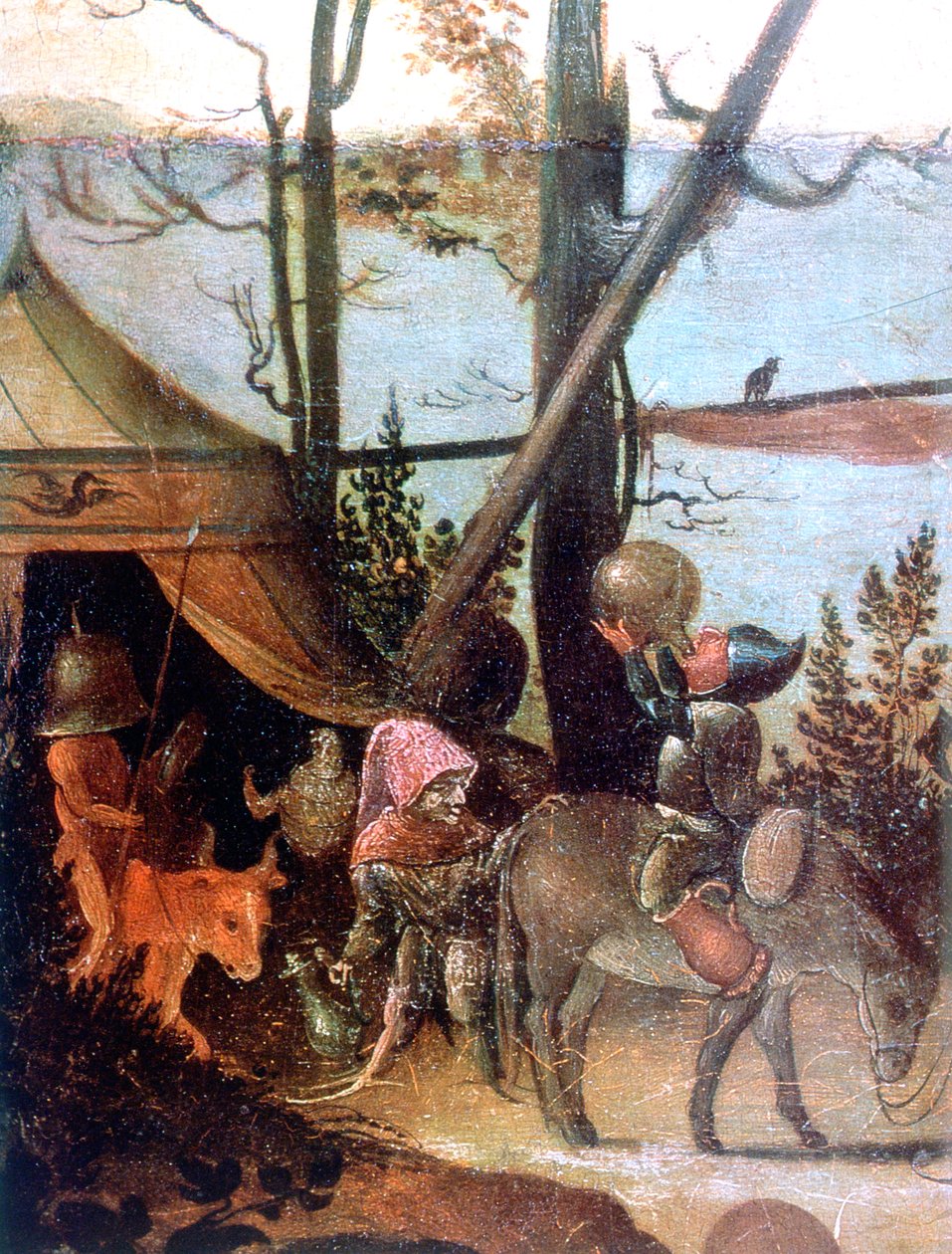 風景シーン、聖クリストファーの伝説、c1520-1559 作： ヤン・マンディン
