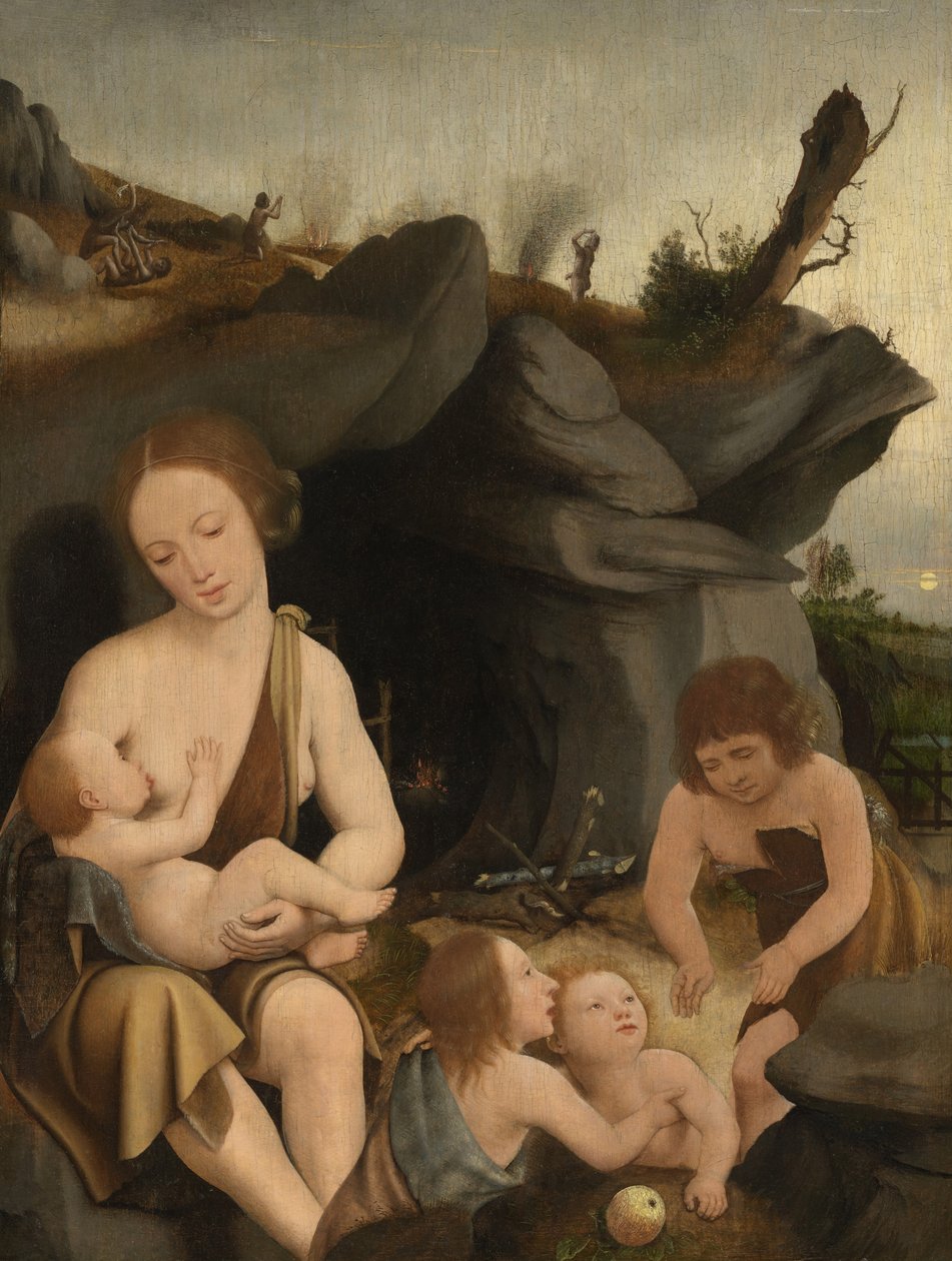 イブと4人の子供、1520年頃 作： ヤンモスタルト