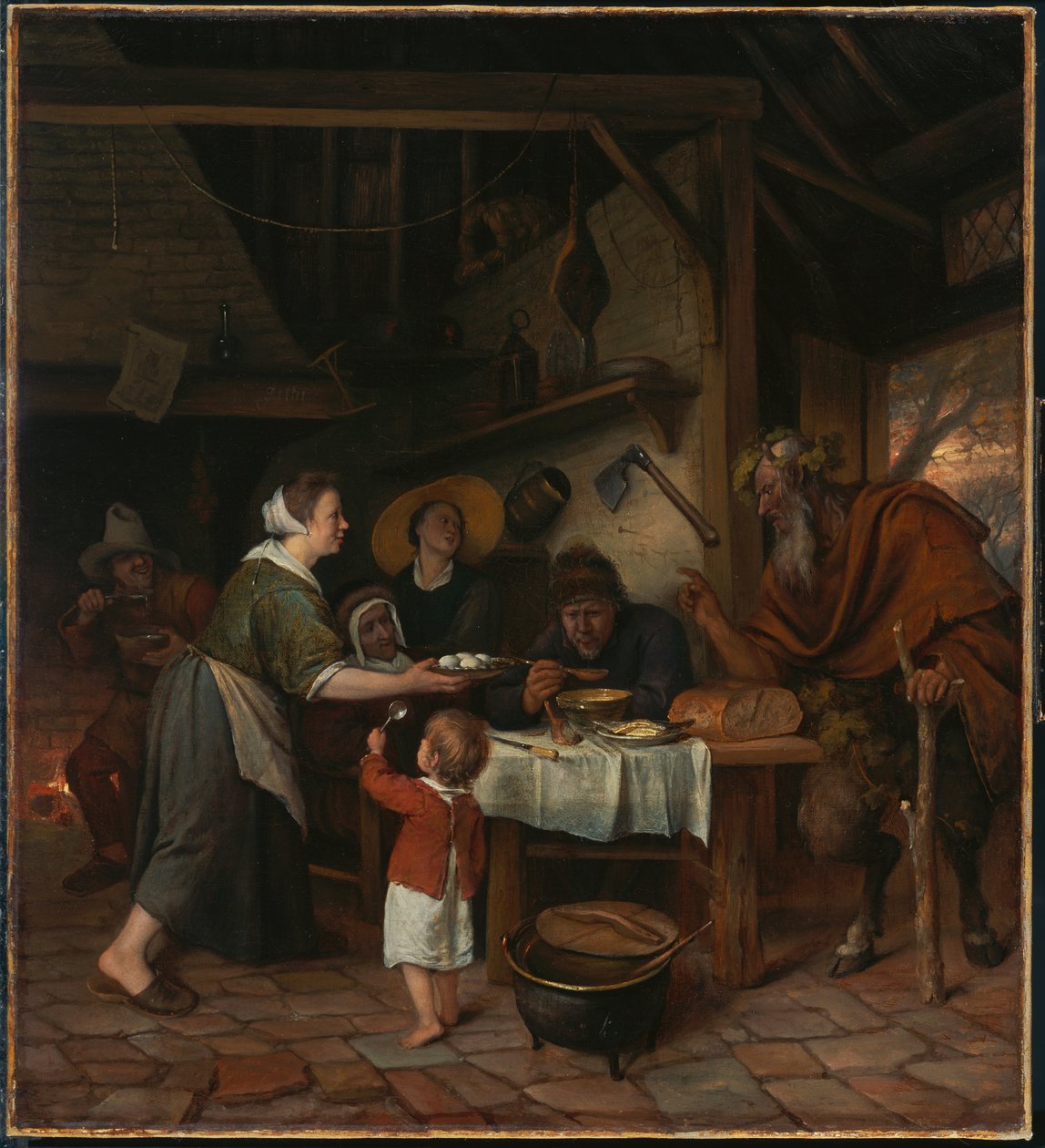 サテュロスと農民の家族 作： Jan Steen