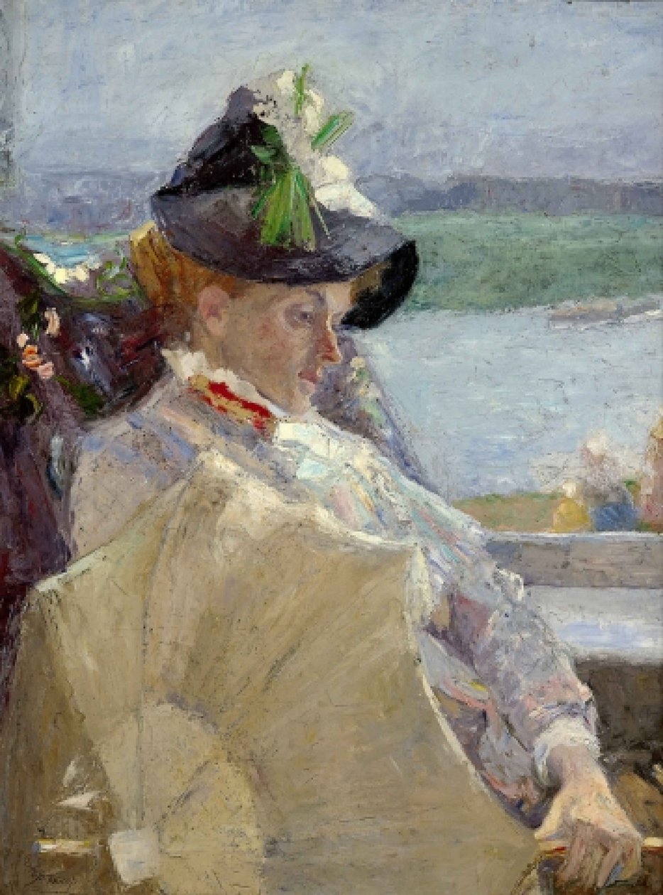 傘を持った女性、1888年。 作： ヤン・トゥーロップ