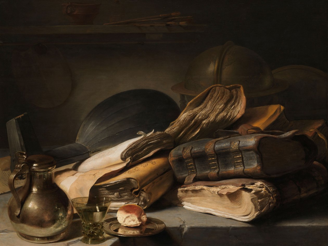 本のある静物、c.1627-28 作： ヤン・ザ・エルダー・リーベンス