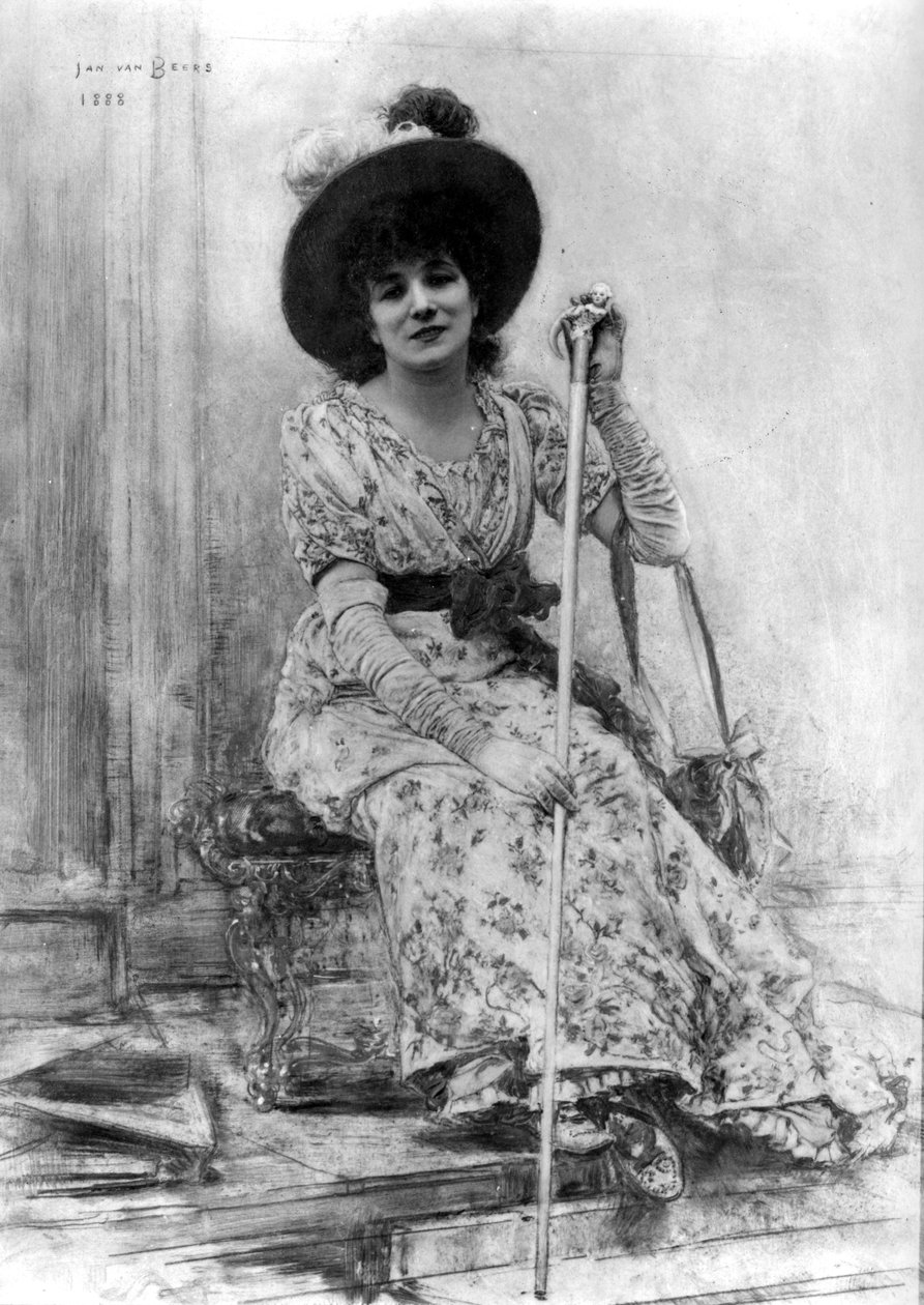 サラ・ベルナール（1844-1923）の肖像 作： ヤン・ファン・ビアス