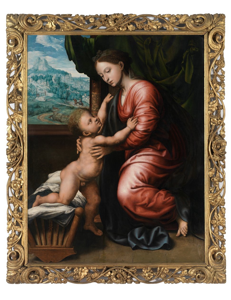Virgin with Child（パネルに油彩） 作： ヤン・ファン・ヘメッセン