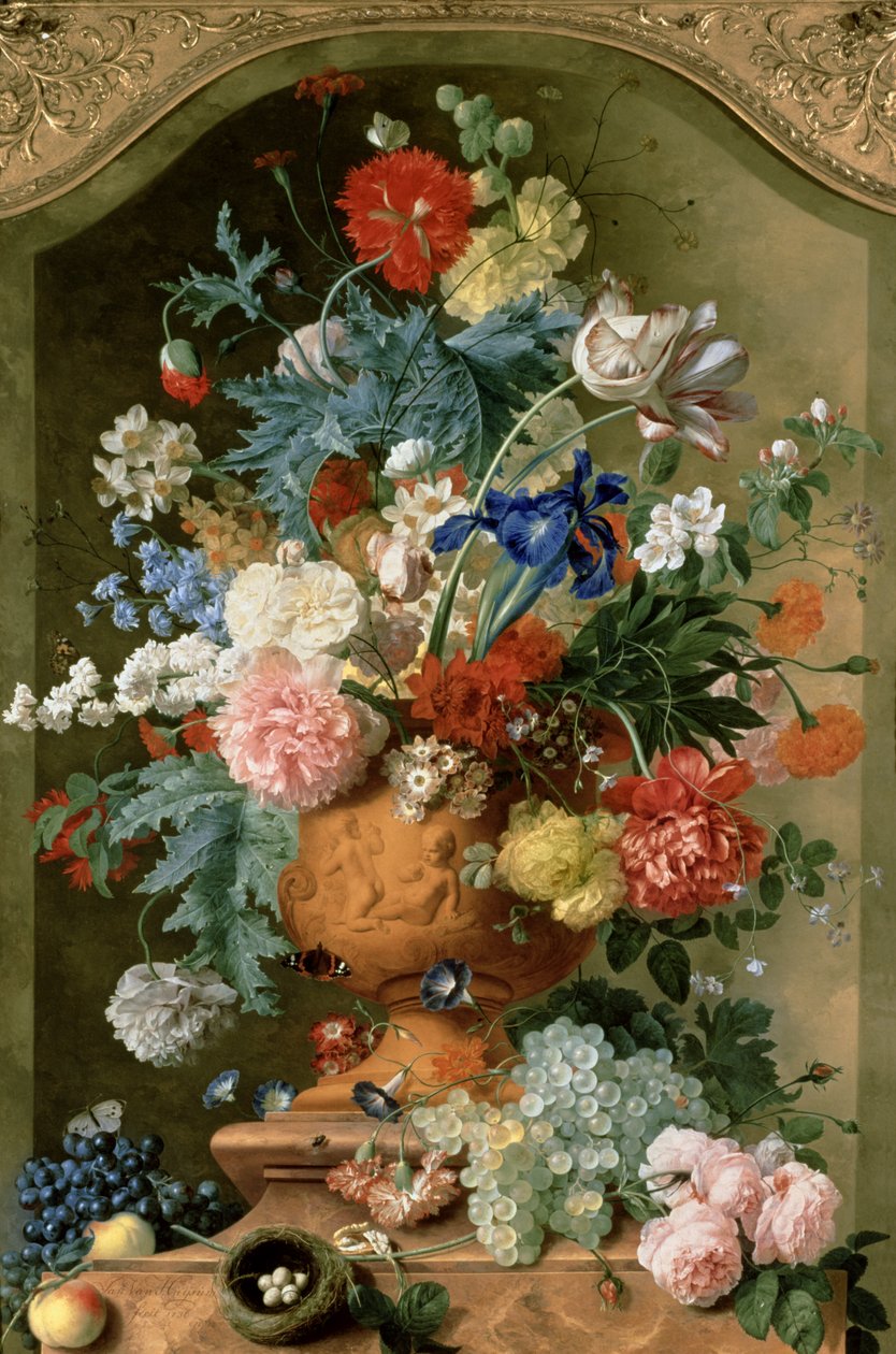 テラコッタの花瓶の花1736 作： ヤン・ヴァン・ホイサム