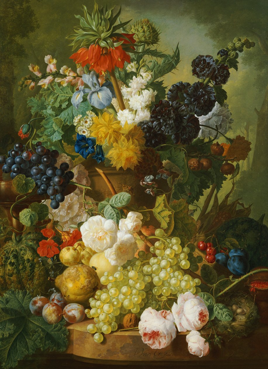 花と果実の静物 作： Jan van Os