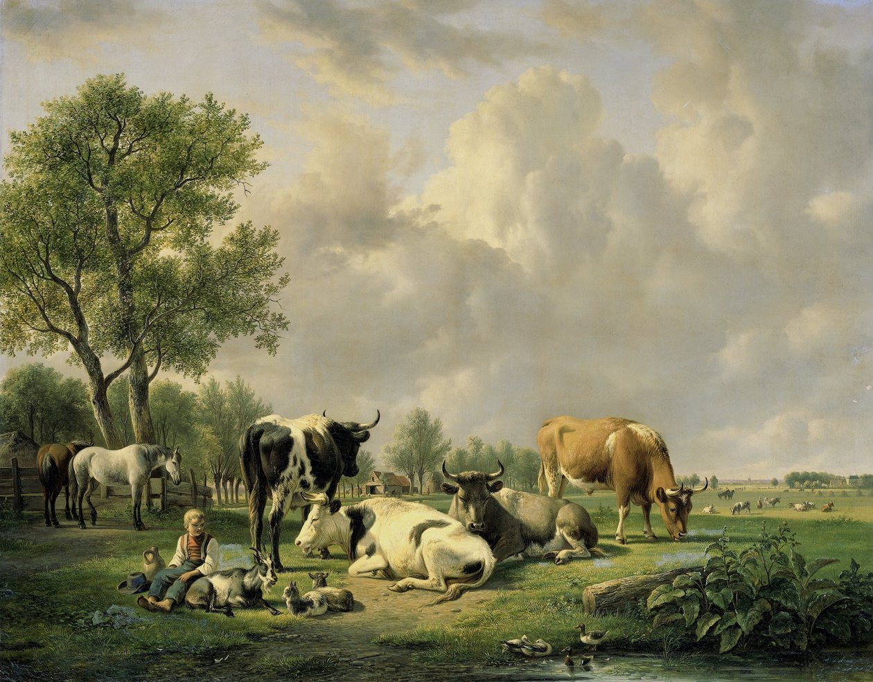 動物のいる牧草地 作： Jan van Ravenswaay