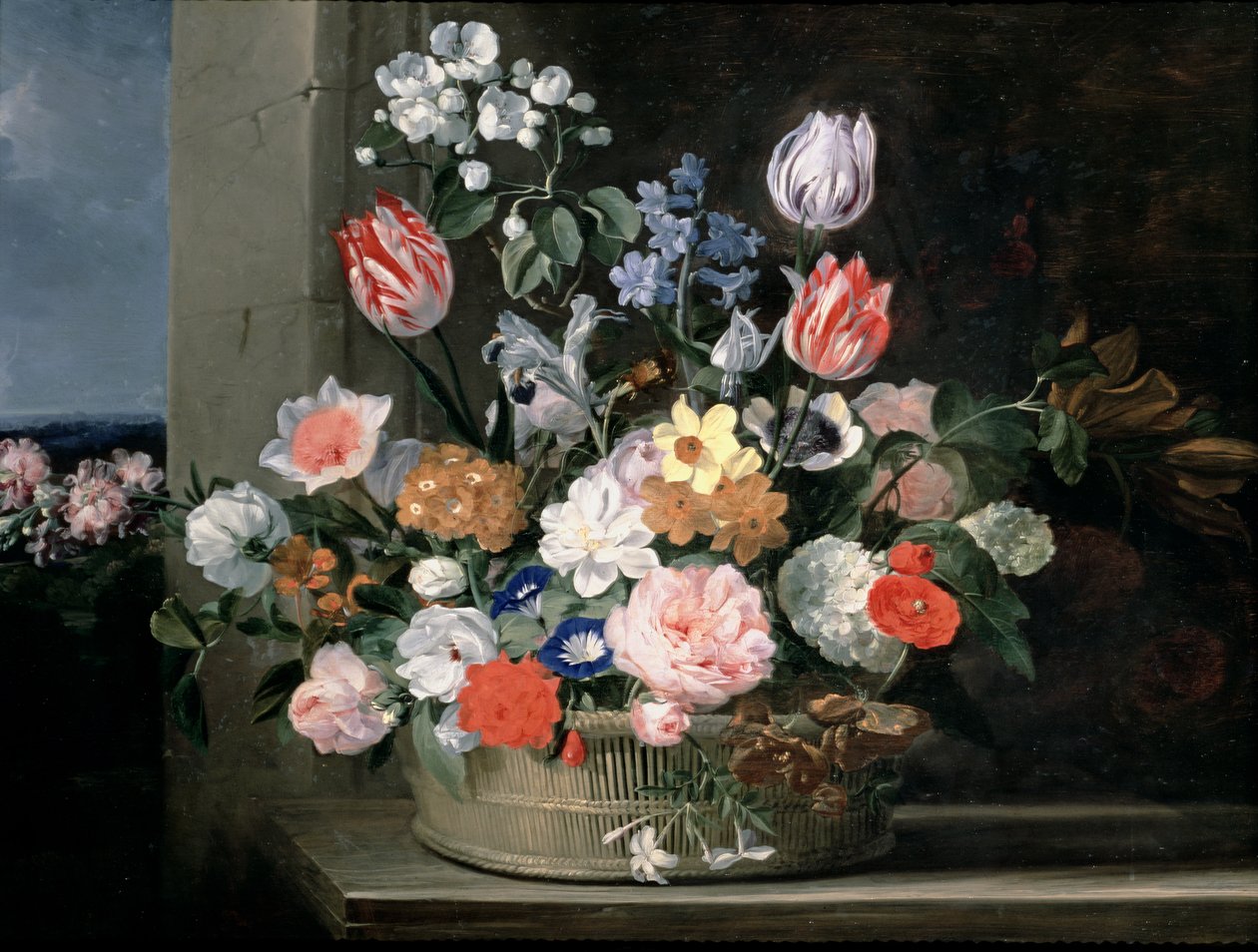 バスケットの花1650-56 作： ヤン・ヴァン・デン・ヘッケ