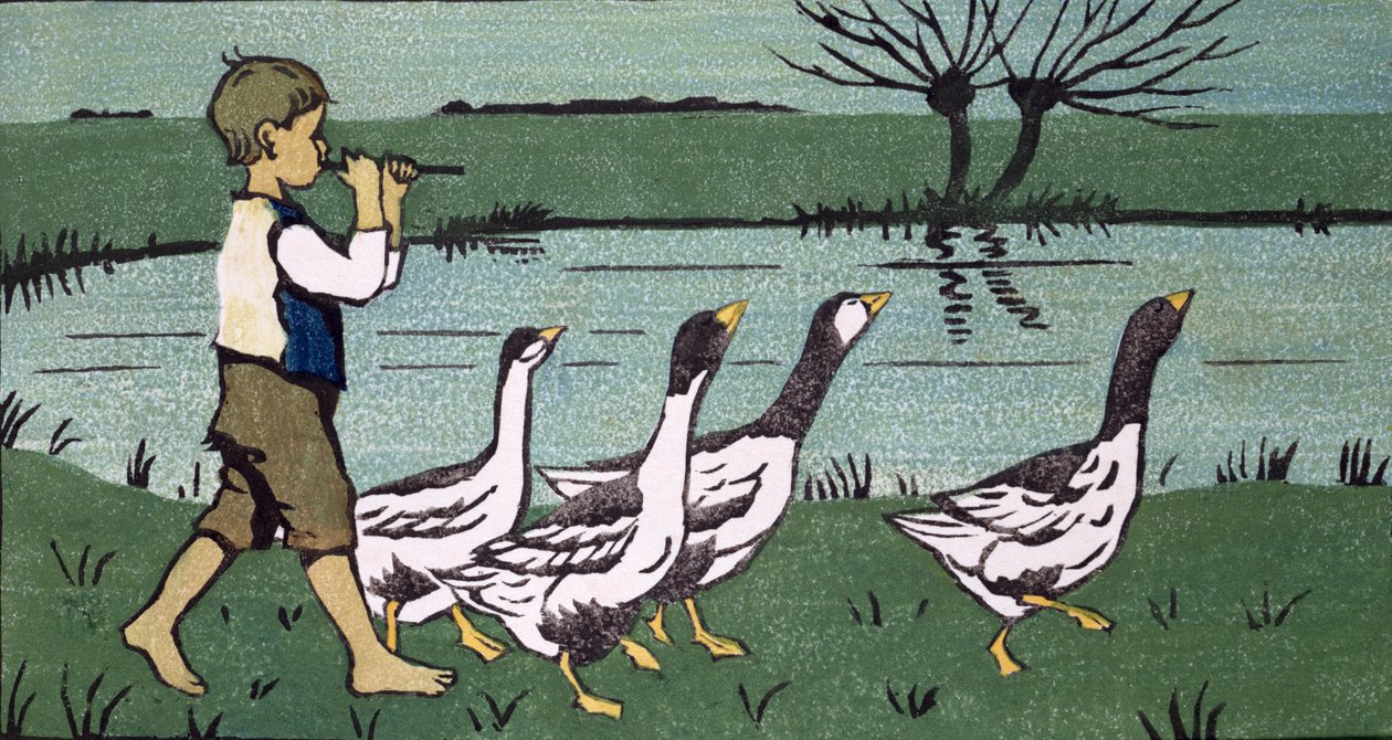 行列（紙に木版画） 作： ジャネット・フィッシャー