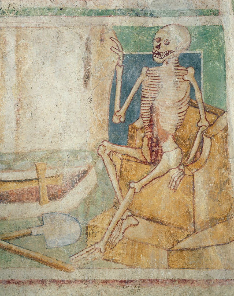 死のダンス：開いた墓による死、1490 作： ヤネス・カスタフ
