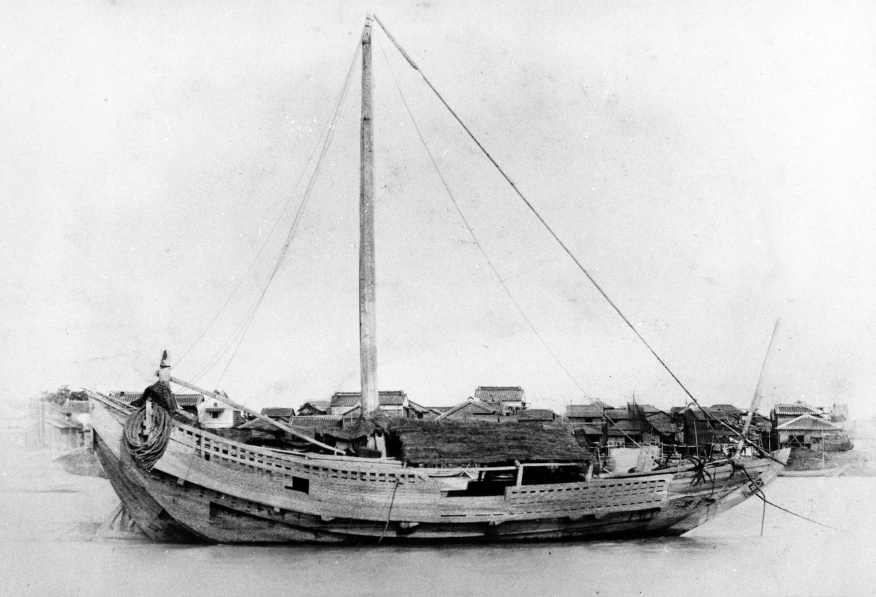 日本のボート、1860年代頃 作： 日本の写真家